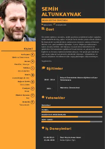 Beden Eğitimi Öğretmeni CV Örnekleri cv indir